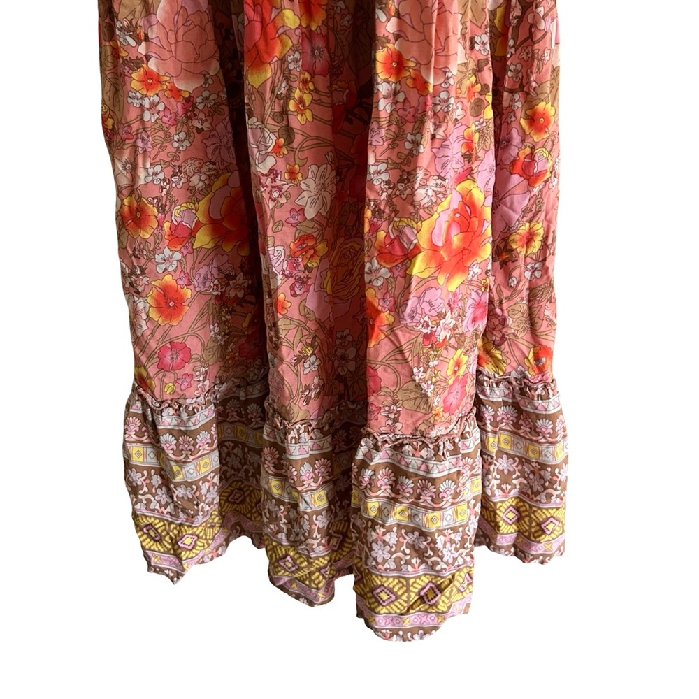 In Bloom Punk Floral Off Shoulder Boho Maxi Ruffle Dress Size Small - Picture 6 of 10